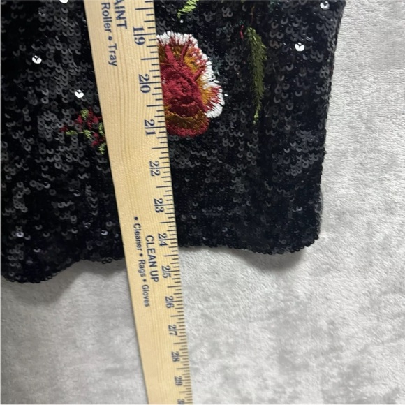 NWT Anthropologie Maeve Womens Size 2 Garden Glitz Skirt Black Sequin Floral - Picture 9 of 9